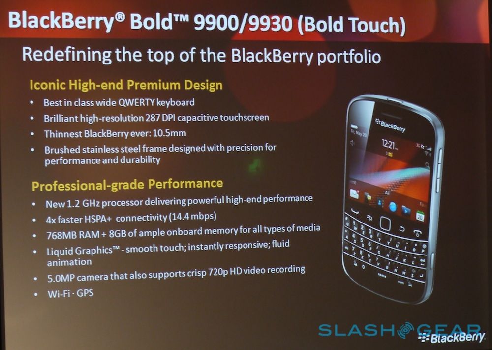 BlackBerry Bold 9900/9930, Torch 9850/9860 ve Torch 9810 resmiyet kazandı