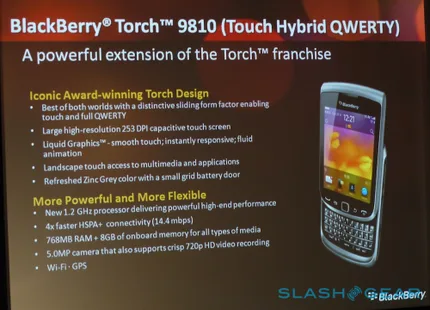 BlackBerry Bold 9900/9930, Torch 9850/9860 ve Torch 9810 resmiyet kazandı