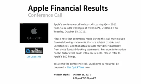 Apple dördüncü çeyrek performansını 18 (19) Ekim’deki telekonferansta açıklayacak