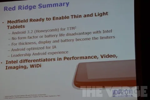 x86 Medfield yongalı Android tabletler 2012’nin ilk çeyreğinde çıkacak