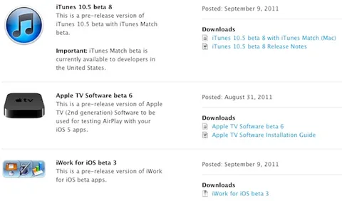 Apple iTunes 10.5 beta 8 ve iOS’e özel iWork beta 3 güncellemelerini yayınladı