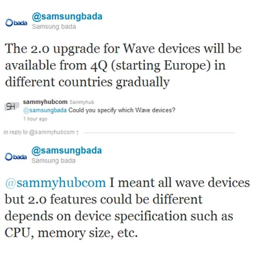 Tüm Samsung Wave telefonları güçleri yettikçe Bada 2.0 güncellemesini alacak