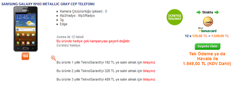 Samsung Galaxy R Teknosa’da satışa çıktı – Video