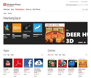 Microsoft Windows Phone Marketplace’in web tabanlı versiyonunu açtı