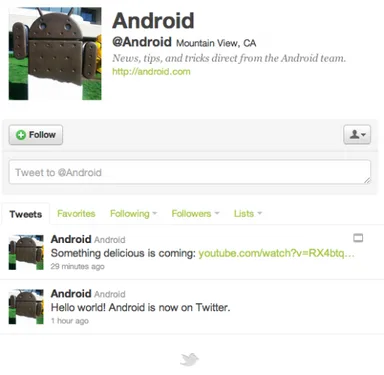 Android’in resmi Twitter hesabı açıldı, ilk paylaşım Ice Cream Sandwich heykelinin videosu oldu