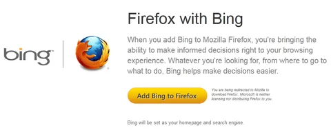 Mozilla Bing’li Firefox versiyonunu yayınladı