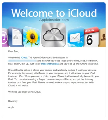 iCloud’ın hoşgeldiniz e-posta iletileri yola erken çıktı