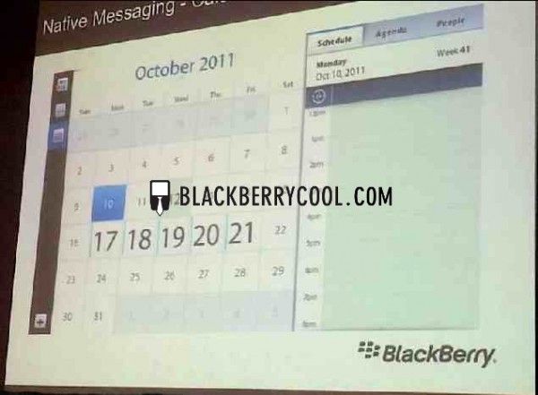 BlackBerry PlayBook’un beklenen e-posta, takvim ve kişiler uygulamaların ekran görüntüleri ortaya çıktı