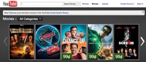 Disney ve Pixar’ın filmleri YouTube’un film kiralama servisi tarafından sunulmaya başlandı