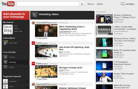 YouTube’un Google+ destekli yeni arayüz testleri ana sayfaya sıçradı