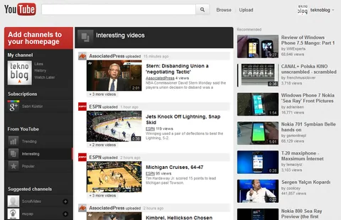 YouTube’un Google+ destekli yeni arayüz testleri ana sayfaya sıçradı