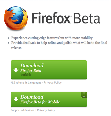 Firefox 9 Beta yayınlandı, yenilikler neler?