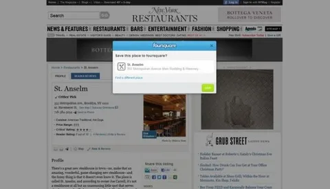 Foursquare web sitelerine özel kaydet ve takip et butonlarını kullanıma sundu