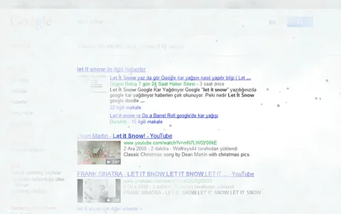 “Let it snow” yazın Google sayfaya kar yağdırsın