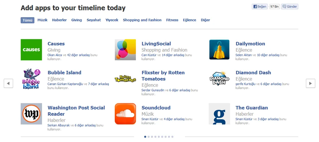İlk Facebook Zaman Tüneli uygulamaları yayınlandı
