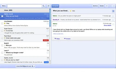Google Chrome’da çalışan HTML5 tabanlı çevrimdışı Gmail uygulaması için güncellemeler yayınladı