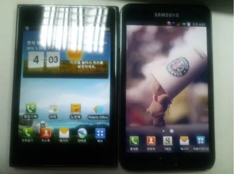 LG Optimus Vu ve Samsung Galaxy Note yan yana görüntülendi