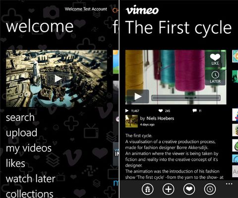 Vimeo’nun Windows Phone uygulaması yayınlandı