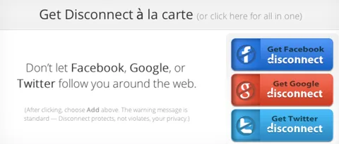 Facebook Disconnect ekibinden Twitter ve Google ile bağlantıyı kesen eklentiler