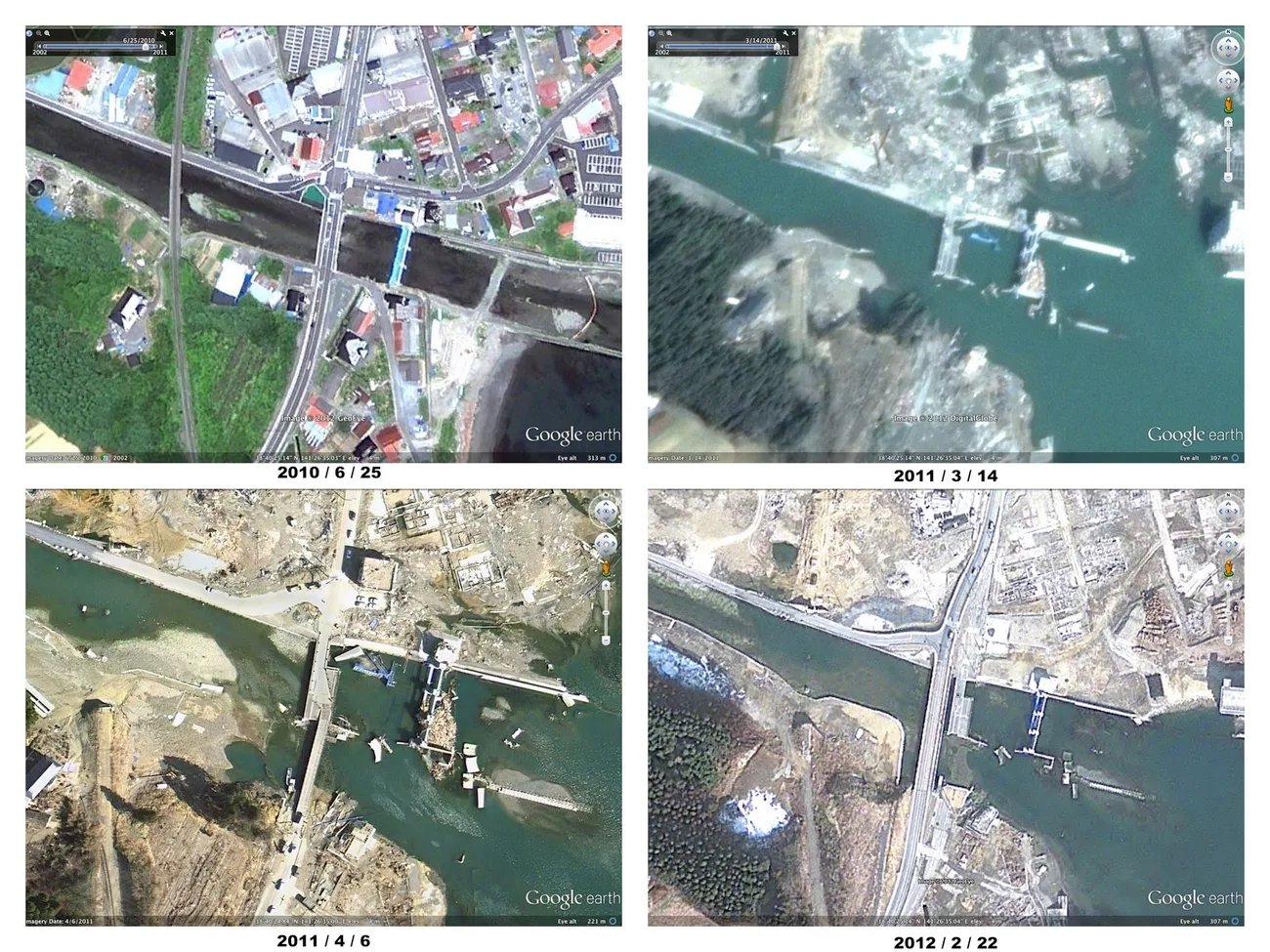 Google Haritalar servisi Japonya Depremi’nden bir yıl sonra güncel uydu fotoğraflarını paylaştı