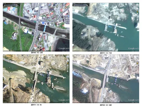 Google Haritalar servisi Japonya Depremi’nden bir yıl sonra güncel uydu fotoğraflarını paylaştı