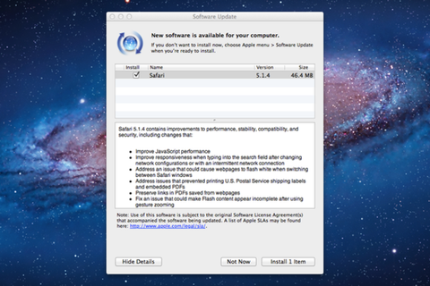 Apple Safari 5.1.4 güncellemesini yayınladı, JavaScript performansını iyileştirdi