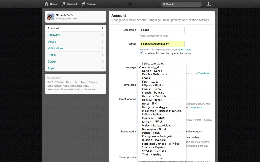 Twitter’a yeni diller eklendi