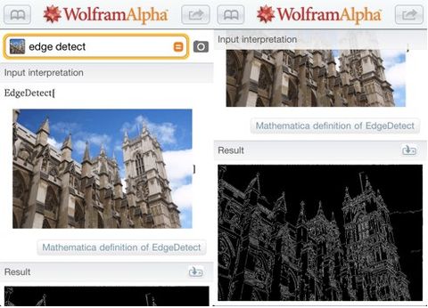 Wolfram Alpha iOS uygulamasına ek ücret karşılığı gelişmiş görüntü işleme yetenekleri