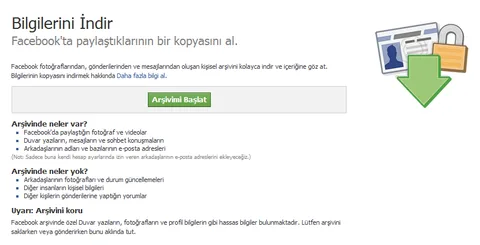 Facebook Bilgilerini İndir servisiyle arşivlediği veri türlerini artırdı