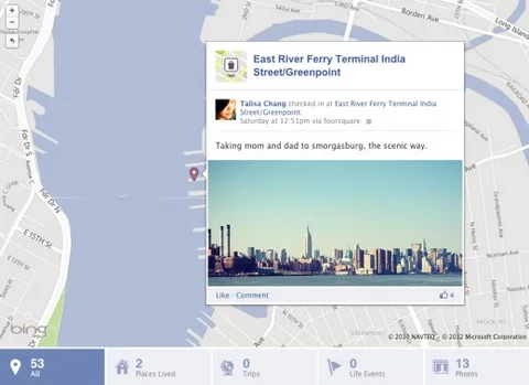 Foursquare yer bildirimleri Facebook Zaman Tünelinde gösterilmeye başlandı