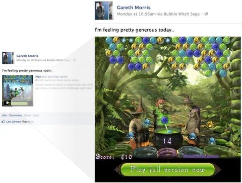 Facebook oyunları için haber kaynağı yeni bir ortam oluyor