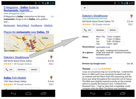 Google mağaza ve restoranlar için mobil arama özelliğini yeniledi