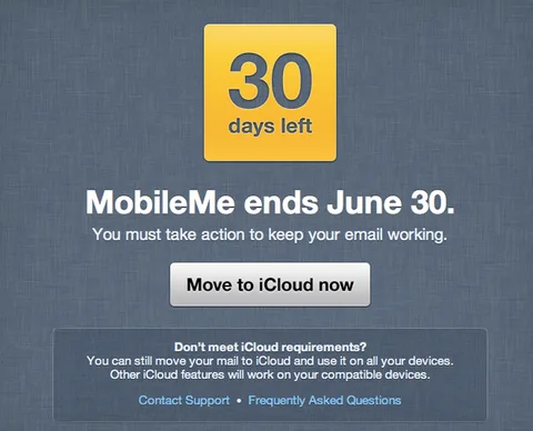 Apple MobileMe kullanıcılarına iCloud’a geçmeleri için uyarı göndermeye başladı