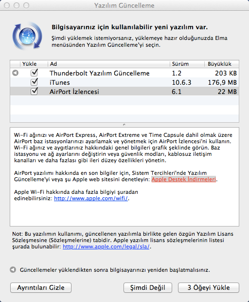 Apple’dan OS X için iTunes, Thunderbolt ve AirPort güncellemeleri