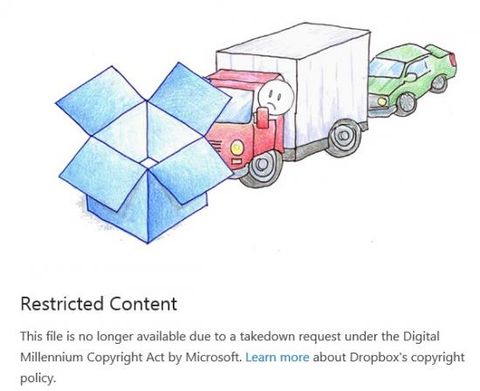 Dropbox telif hakkı ihlal eden dosyalara herkese açık bağlantılar üstünden erişimi engelledi