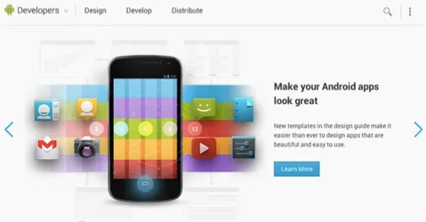 Google Android Geliştiricileri sitesinin tasarımını yeniledi