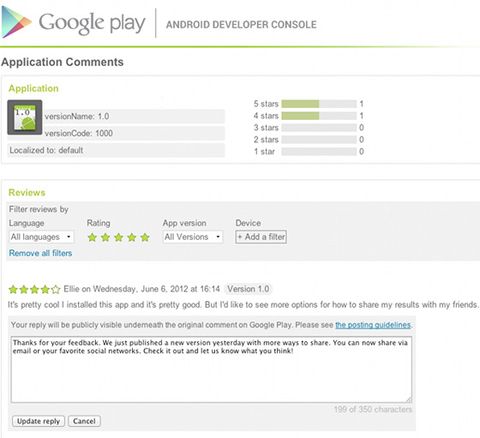 Google Play mağazasında önde gelen yazılımcılara kullanıcı yorumlarına cevap yazma fırsatı verildi