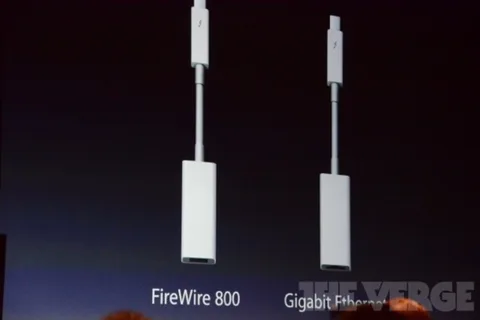 Apple Thunderbolt portuyla çalışan FireWire 800 ve Gigabit Ethernet adaptörlerini duyurdu
