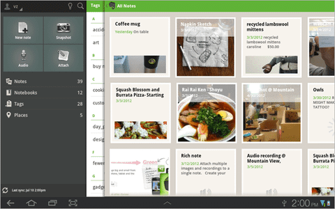 Android için Evernote 4.1 sürümüyle tablet arayüzü geliştirildi