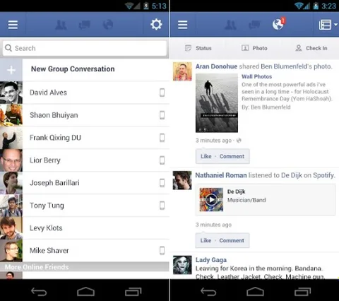 Facebook Android uygulaması 1.97 sürümüyle ön kamera desteği kazandı
