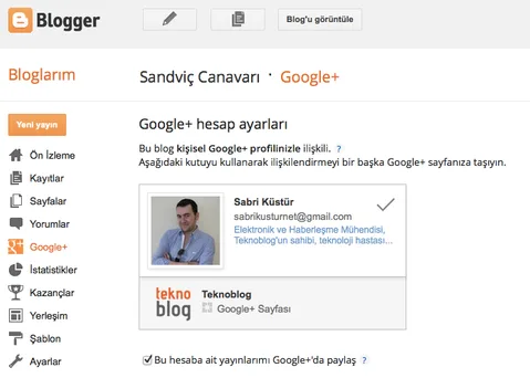 Blogger’a eklenen Google+ sekmesi iki sosyal ortamı birbirine bağlıyor