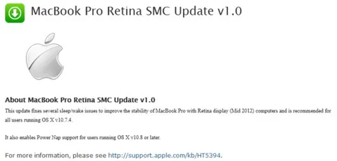 MacBook Pro Retina için Power Nap özelliğini getiren sistem güncellemesi yayınlandı