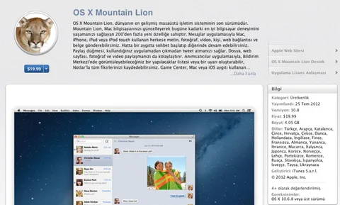 OS X 10.8 Mountain Lion yayınlandı, 19.99 dolara satın alıp indirebilirsiniz