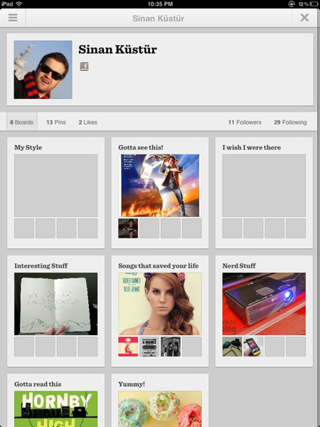 Pinterest iPad Uygulama İncelemesi
