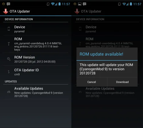 android-ota-guncelleme-100812 OTA Güncelleme Merkezi özelleştirilmiş Android ROM’larının güncellenmesini daha da kolaylaştıracak