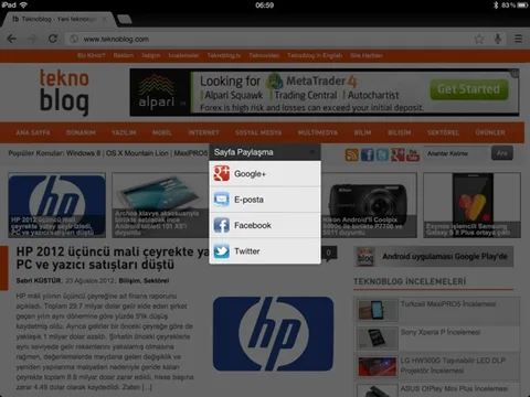iOS için Chrome güncellendi, sosyal paylaşım yolları eklendi