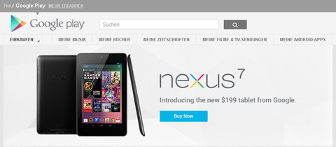 Nexus 7 Almanya, Fransa ve İspanya’da satışa sunuldu