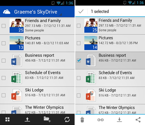 SkyDrive’ın resmi Android uygulaması yayınlandı
