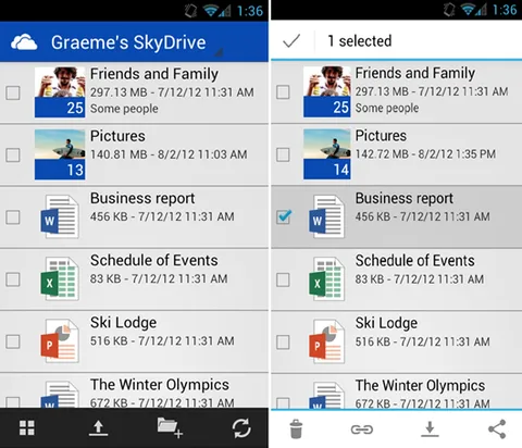 SkyDrive’ın resmi Android uygulaması yayınlandı
