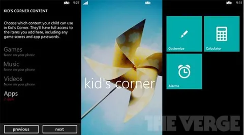Windows Phone 8’de ebeveynlerin çok hoşuna gidecek bir Çocuk Köşesi bulunacak